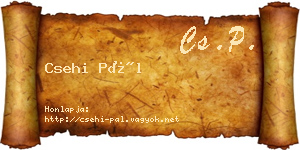 Csehi Pál névjegykártya