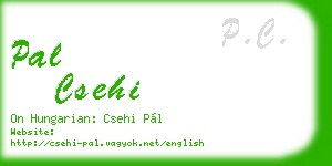 pal csehi business card
